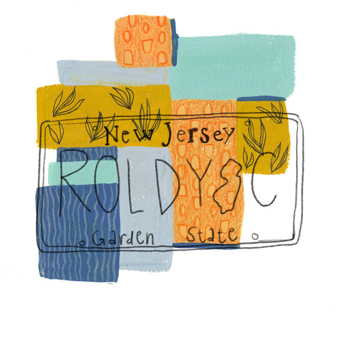 A colorful illustration of an New Jersey license plate.